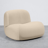 Buy Organic-Shaped Lounge Armchair - Velvet Upholstered Armchair Scandinavian Modern Design - Dustine White 61587 in the United Kingdom